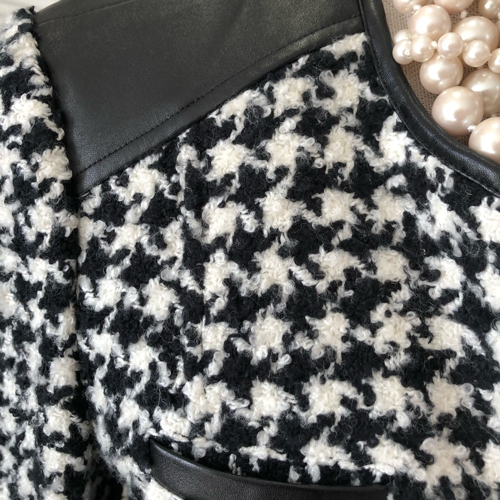 Cache Jacket. Houndstooth With Black Leather - image 4